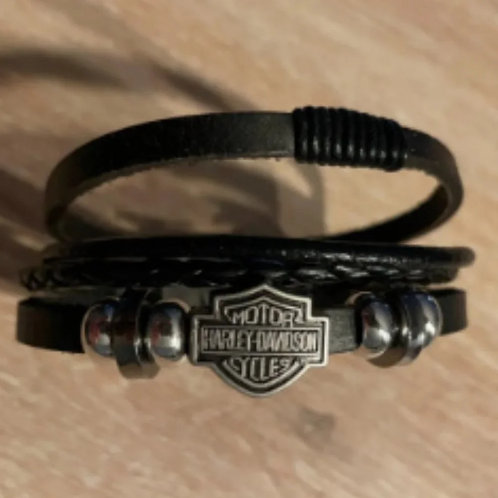 Brand New Harley Davidson HD Leather Wristband Bracelet